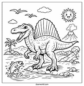 spinosaurus dinosaur coloring page
