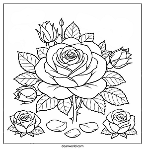rose coloring page