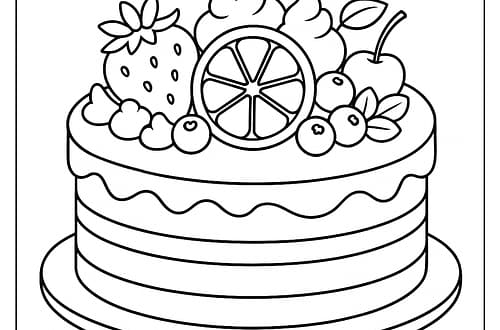 ๐์ผ์ดํฌ ์์น ๊ณต๋ถ ๋์ / ์ด๋ณด์๋ฅผ ์ํ ์ผ์ดํฌ ์ฅ์ํ 10๊ฐ์ง fruit cake coloring page