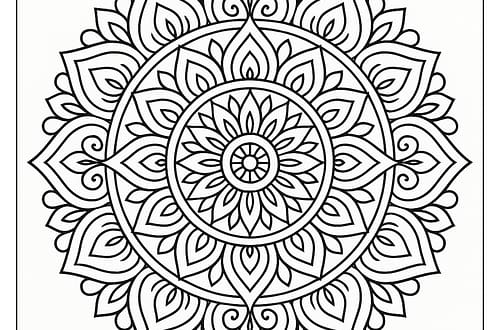 ๐ ๋ง๋ค๋ผ ์์น ๊ณต๋ถ ๋์ / ๋ง๋ค๋ผ ์์น ํ๊ธฐ๊ฐ ์ฃผ๋ ๋ช
์์ ํจ๊ณผ mandala coloring page 1