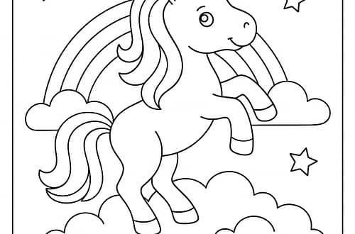 ๐ฆ์ ๋์ฝ ์์น ๊ณต๋ถ ๋์ / ์ ๋์ฝ์ ์๋ฏธ unicorn coloring page