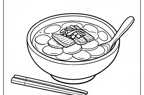 ๐ฒ๋ก๊ตญ ์์น ๊ณต๋ถ ๋์ / ๋ก๊ตญ์ ์ ๋์ ์ค๋ ์ ๋จน๋ ์ด์ tteokguk coloring page