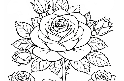 🌹Rose Coloring Page/ The Meaning of Roses rose coloring page